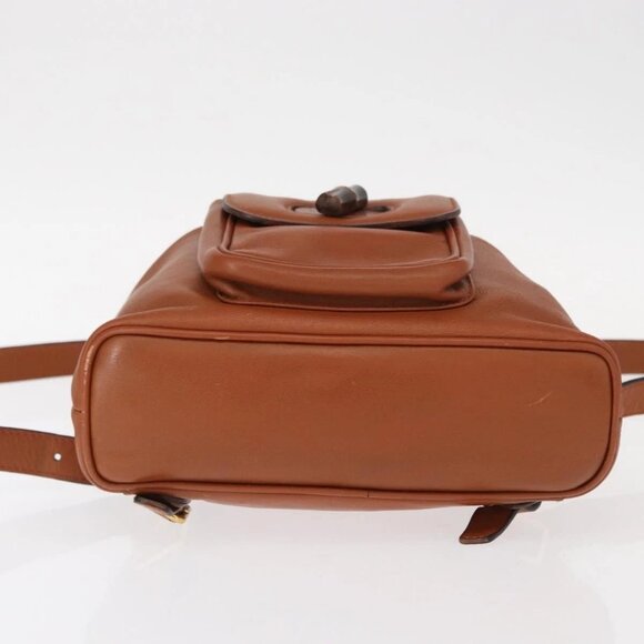 GUCCI Bamboo Backpack Leather Brown Gold main image 16